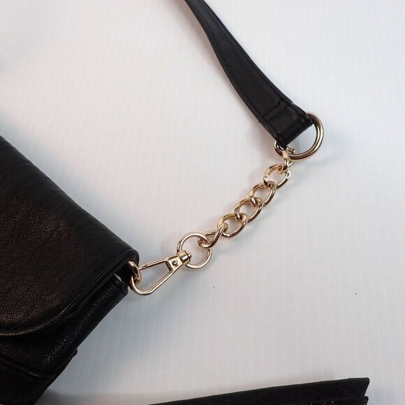Jessica Simpson Kinsey Tassel Crossbody Purse Black & Gold - Picture 3 of 14